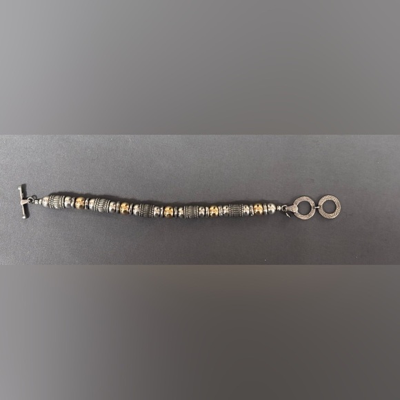 Silpada Jewelry - Silpada Retired Vintage Sterling Silver 14k Gold Filled Toggle Clasp Bracelet